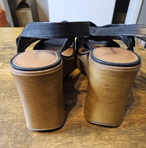 Lucky Brand Delaynee Platform Wedge Slingback Sandal Black US 9.5 M EU 41 NEW - Picture 4 of 9